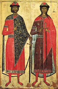 Святые благоверные князья Борис и Глеб. XIV в. Русский музей